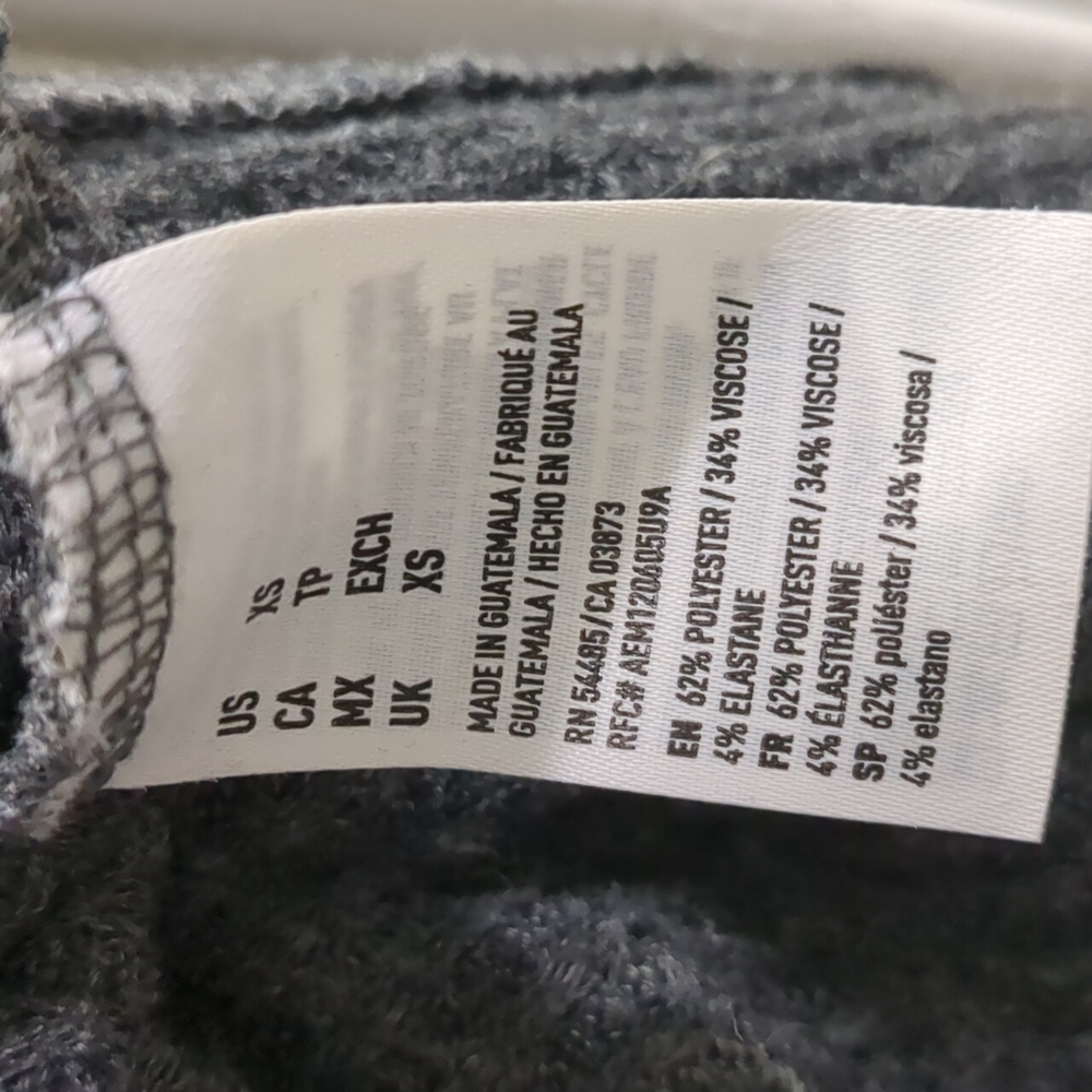 American Eagle Gray Soft & Sexy Plush Cold Shoulder Thermal Long Sleeve - Picture 6 of 7